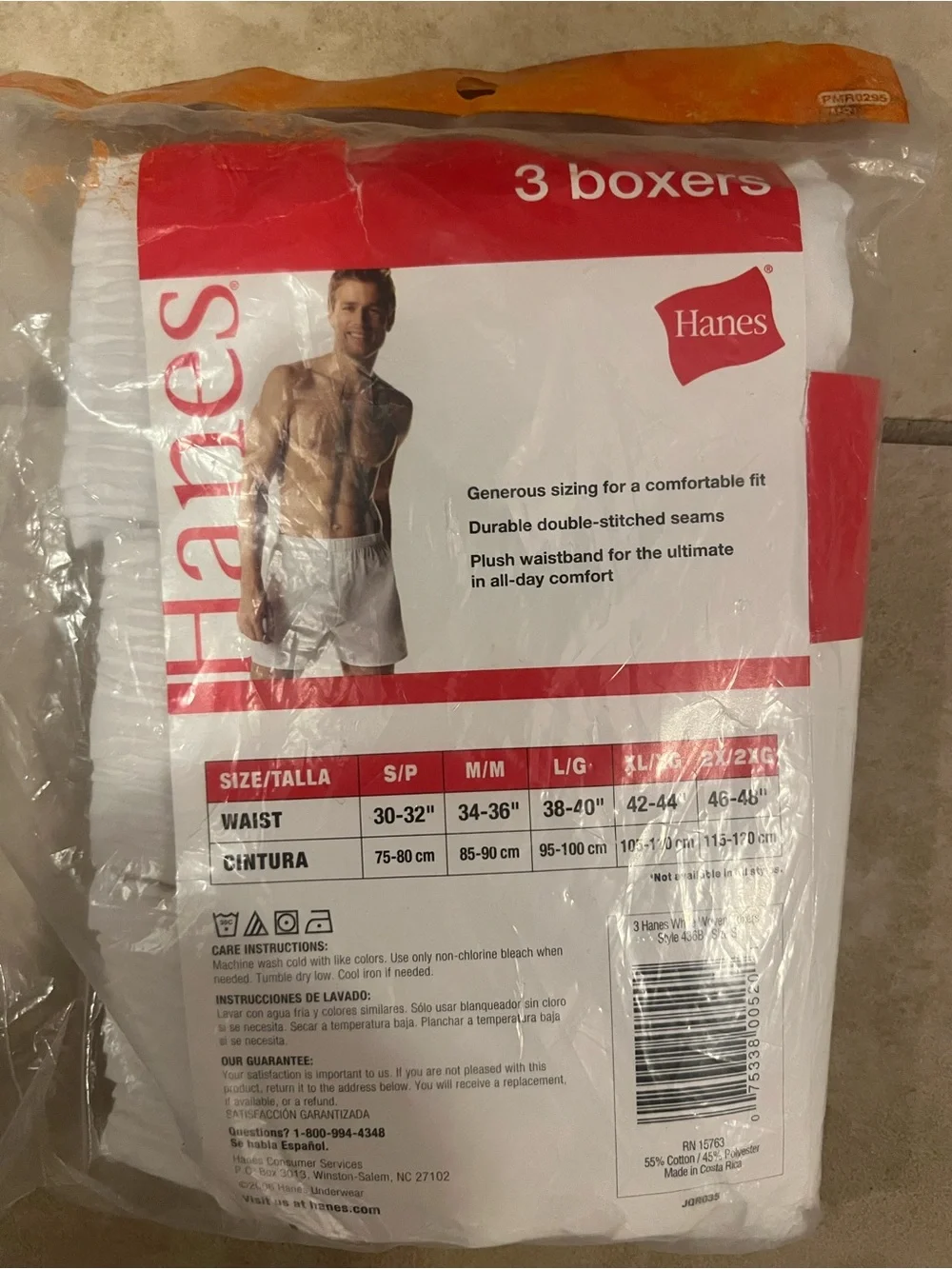Hanes White 3-Pack Men's Boxers